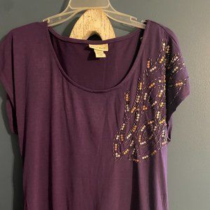 TRU SELF Size L Purple Blouse